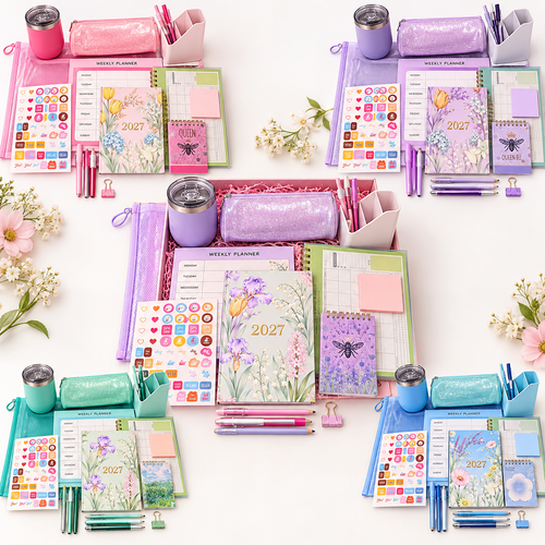 2027 Women’s Planner & Desk Gift Box in pink, purple, green, blue and multicolour options